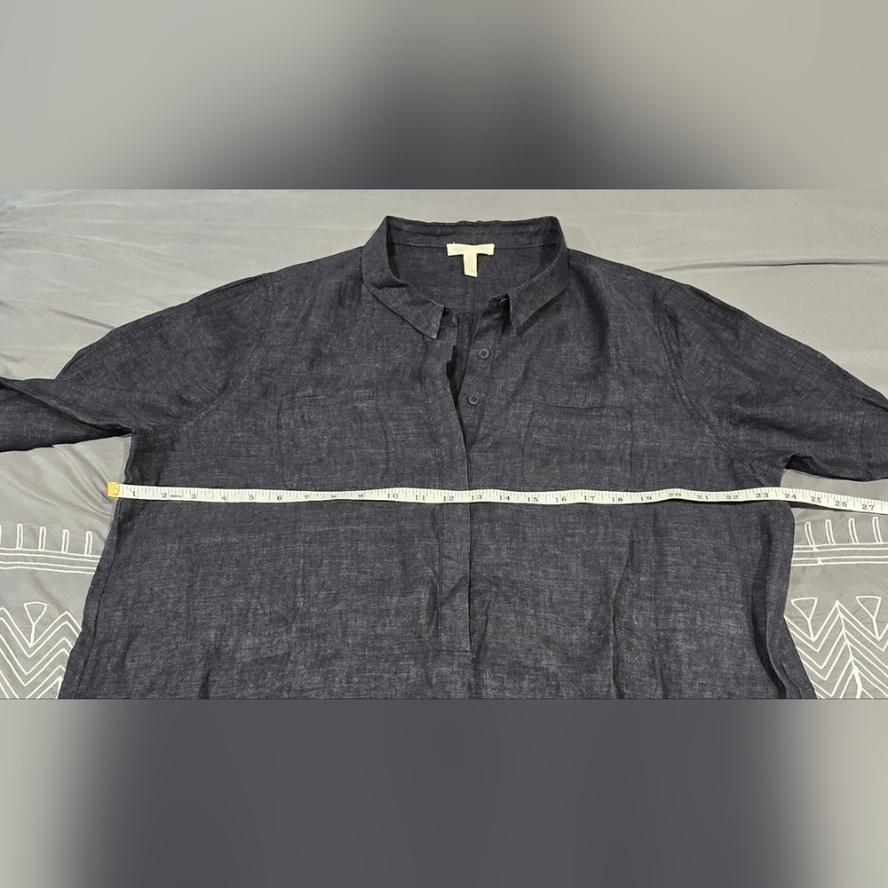 Eileen Fisher 100% Organic Linen Henley Shirt Dress Size XL - Picture 4 of 10